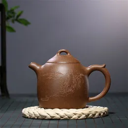 Quality Large capacity 420ml Yixing tea pot purple clay teapot Handmade kettle Raw ore Teaware Chinese Tea ceremony supplies 210621