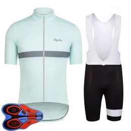 Rapha equipe ciclismo jersey conjunto respirável mens verão manga curta roupas de corrida uniforme de bicicleta ao ar livre sportwear ropa ciclismo s21040604