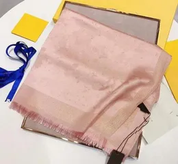 Projektant Dropship Wool Silk Scalf dla kobiet wysokiej jakości kobiety wiosna jesienna litera kwiatowa drukowane złoto szalone szaliki paszmina moda długi pierścień