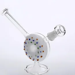 I lager Real Images Glas Bong Vattenrör med skål 14.4mm 18.8 mm PERC Joint Size DAB Riggar Två Percolato Heady Glasolje Rigar Rökning Vattenrör