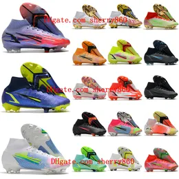 2021 Mercurial Superfly 8 Elite KM FG Soccer Shoes High Ankle Cleats Football Boots Neymar Cristiano Ronaldo CR7