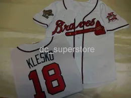 Personalizado 0812 1995 RYAN KLESKO Serie mundial Béisbol JERSEY Nueva puntada Cualquier nombre Número Hombres Mujeres Juventud camiseta de béisbol