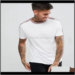T-shirts Tees s Mens Kläder Apparel Drop Leverans 2021 Sommar Hip Hop Fashion Short Sleeve Black Street Wear T Shirt Top Tee S-2XL YH6OK