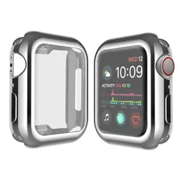 För Apple Watch Series 7 Väska Pläterad Soft TPU Övergripande skyddskåpa 45mm 41mm
