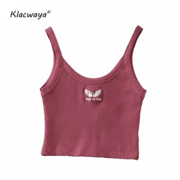 Crop Top Women Tank Mujer Camisetas For Summer Pink Haut Femme Corset Gilet Halter Sexy Soft Girl Bustier Camisole Off The 210521