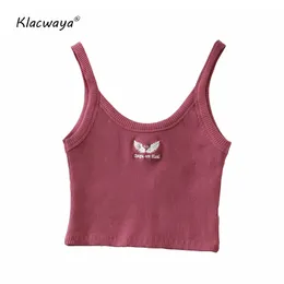 Crop Top Damska Tank Mujer Camisetas na lato Różowy Haut Femme Gorset Gilet Halter Sexy Soft Girl Bustier Camisole OFF 210521