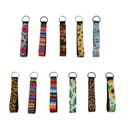 Neoprene Wrist Keychain Bag Charmer Metal Buckles In Front Colorful Cotton Band for Wedding Favors Gift