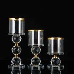 set Crystal Candle Stick Holders Stand Coffee Table Living and Dinning Room Candlestick Table Centerpieces for Candles 220208