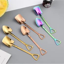 Spoons 2021 Creative Shovel Small Spoon Fork Taro Coffee Stir Stainless Steel Long Handle Home Tools