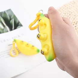 Banane Squeeze Spielzeug Schlüsselanhänger Stress Relief Dekompression Spielzeug Schlüsselanhänger Kinder Erwachsene Geschenke