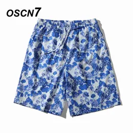 OSCN7 2021 Men Shorts Beach Short Breathable Quick Dry Loose Summer Casual Hawaii Printing Shorts Man Plus Size 6119 X0316