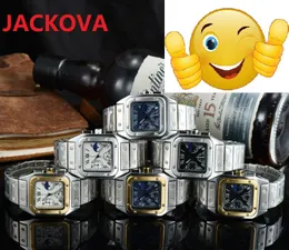 Alla urtavlor Fungerar Klassisk Retro Fyrkantig Herr Quartz Moon Watches 42mm Big Dial Golden Rostfritt Stål Fashion Watch Lyx Armbandsur reloj de lujo