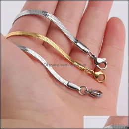 ارتباط أساور Jolebrylink Chain M 4mm Stainless Steel Snake Bracelet Bangle Gold Sier Color Basic Charm Bracelet for Women Classic Jewel