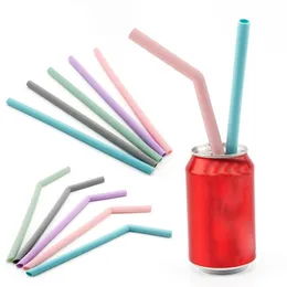 Matkvalitet Silikon Straws Straight Bent Foldbart Drickande halm för Party Supplies Bar Accessory Tools