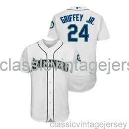 Ken Griffey Jr. # 24 Maglia da baseball bianca XS-6XL Maglia da baseball da uomo e da donna cucita