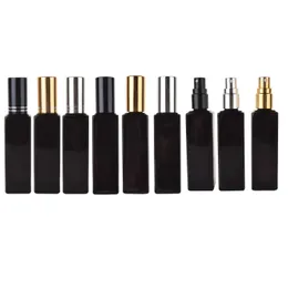 Doldurulabilir 20 ml Parfüm Şişesi Seyahat Siyah Cam Atomizer Boş Küçük Sprey Esansiyel Yağ Şişeleri