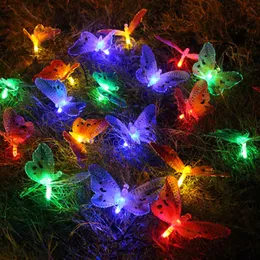 Солнечные лампы Fairy Lights String для патио Сад Украшение Открытый Водонепроницаемый Светодиодный Световой Освещение Бабочка Лампа 5м