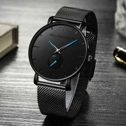 Goldenhour Mężczyźni Zegarki Marka Moda Biznes Luksusowy Kwarcowy Mężczyzna Zegarek Wodoodporny Sport Mężczyzna Watch Wrist Relogio Masculino 210517