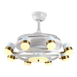 Ceiling Fans Postmodern Invisible With Led Light 8 Heads Dimming Lamp Remote Control 48 Inch F-1010