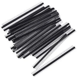 100PCS 40pin 1x40 Singelrass Manlig och kvinnlig belysningstillbehör 2.54 Brytbar Pin Header Connector Strip för Arduino Black