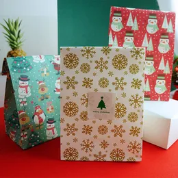 2021Newクリスマスプレゼント包装袋雪だるま木ペンギンフードバッグDIYベーキングスナックバッグクラフトペーパーフラットポケットDHL