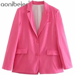 Summer Women Blazers Single Breasted Długą Rękawę Collar Collar Office Lady Suit Kurtki Femael Casual Proste Topy 210604