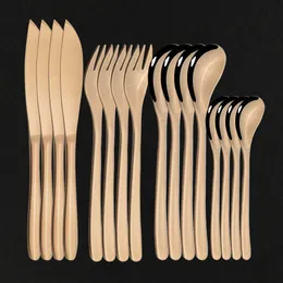 4 pessoas Rose Gold Dinnerware Set casamento talheres Cutlery Set 18/10 de aço inoxidável Jantar de cobre faca faca garfo Silverware x0703