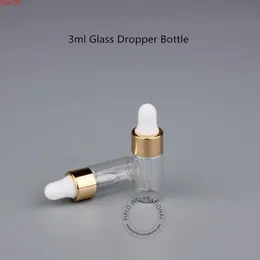 50pcs/Lot Promotion 3ml Empty Glass Essential Oil Cosmetic Bottle Perfume Container Mini 3cc Vial With Pipette Dropper Jarhood qty