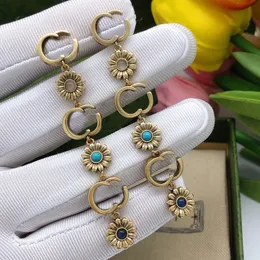 Flower Drop Earrings Designer Luxury Long Earring Womens Jewelry G High Quality Fashion Earrings Mens Party Gift Men Eardrop D2110254HL