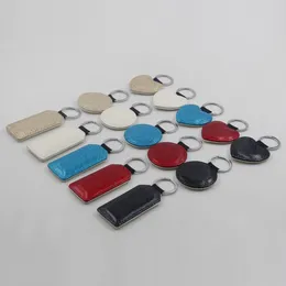 Keychain Sublimation Blank PU Läder Keychain Tillbehör Tassel Key Ring Bag Parts