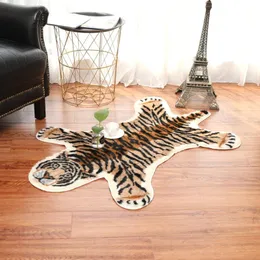 Carpets Faux Skin Leather NonSlip Mat Washable Animal Print Carpet For Living Room Bedroom Nordic Imitation Tiger Pattern Runner Rug