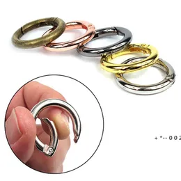 Metal Spring Clasps O Ring Openable Round Carabiner Keychain Bag Clip Hook Dog Chain Buckle Connector For DIY Jewelry Making RRB14254