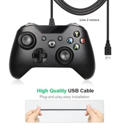 Игровые контроллеры джойстики Проводной контроллер для Xbox One PC Games выигрывает 7 8 10 Microsoft Gamepad с двойной вибрацией