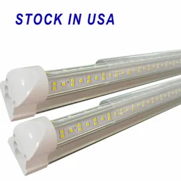 T8 V-Shaped 2ft 3ft 4ft 5ft 6ft Led Tubes Integrated 8ft Leds Tubeing Double Sides SMD2835 Hardwired Shop Led Lights for Workshop Led Fluorescent Lights 100-277V