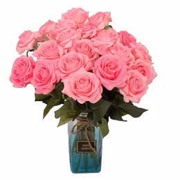 Sztuczna róża kwiatowa sztuczna kwiatowa zieleń ślubna bukiet domowy dekoracja przyjęcia
