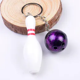 Dekorative Objekte Figuren 1PC Bowling Metall Schlüsselanhänger Auto Schlüsselanhänger Ring Sport Schlüsselanhänger Anhänger für Mann Frauen Geschenk Handwerk MEIN 001