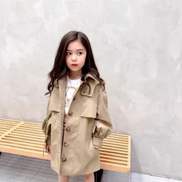 Höst Baby Girls Boys Windbreaker Jackor Barn Bomull Coat Button Casual Outerwear Kids Trench