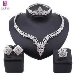 Dubai Złoto Kolor Zestawy Biżuterii Dla Kobiet Kryształ Naszyjnik Afryki Koraliki Zestaw Nigerii Bridal Wedding Costume Jewellry