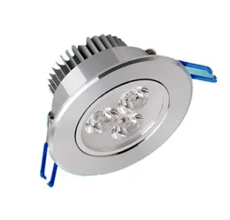 2021 Inbyggd LED-downlight 3W 6W 9W Dimbar taklampa AC85-265V Vit / varmt vit LED Down Lamble Aluminium Värmeväxling