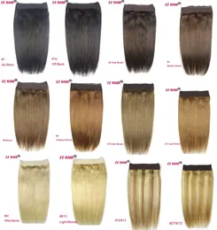 16"-28" One Piece Set 180g 100% Brazilian Remy Flip Human Hair Extensions Fish Line No Clips Natural Straight