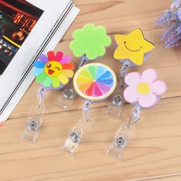 Cute Cartoon office suppliers Stars Mini Retractable Badge Reel Pull Key ID Name Nurse Buckle Name Tag Card Holder