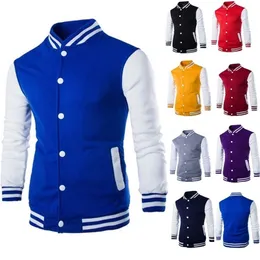Bluzy Mężczyźni / Boy Baseball Kurtka Mężczyźni Moda Design Wino Czerwony Męskie Slim Fit College Varsity Jacket Men Harajuku Bluza 211217