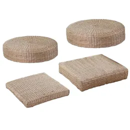 Almofada/travesseiro decorativo Tatami Straw Braid Rushwork Zafu Yoya Cushion Mão de tricô de ioga Meditação cobertor