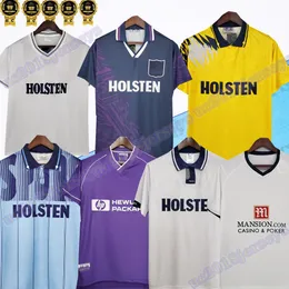 Gul 1991 1995 1998 08 Tott bort tredje tröjor Retro Soccer Jersey Mabbutt Sheringham Risk Jason Cundy 91 92 93 94 2008 Skinka Classic Fotbollskjorta