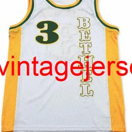 Punto personalizzato Allen Iverson Bethel High School Maglia da basket bianca XXS-6xl