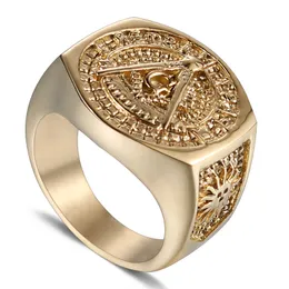 316 stainless steel Men's Black AntiqueTwo tone Masonic rings AG Gift Jewelry Freemason Mason Past Master Signet Ring Items Jewel
