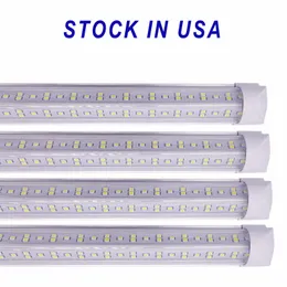 LED Tube T8 V-Shaped 8ft Cooler Door Leds Tubes Integrated Tubeing Double Sides for large Ceiling Shops Hardwired Shop Leds Lighting fo Workshop Lights 110V