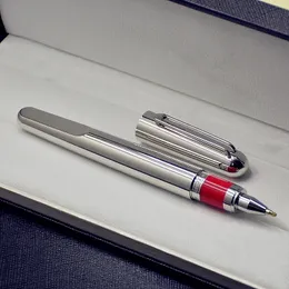 Top Luxury Prezent Pen Wysokiej Jakości M Magnetyczna Czapka Roller Ballpoint Penpoint Długopisy Srebrny i Szary Titanium Metal Piszący Pisanie Biurowe Dostawy