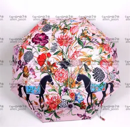 Trend Flowers Ombrelli Hipster Ombrelli di lusso pieghevoli automatici Ombrelli da sole multifunzione per designer di viaggi all'aperto di alta qualità