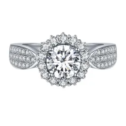Luxury Exquisite Gypsophila Micro-Inlaid Zircon Ladies Ring Fashion Wedding Rings Tillbehör Kvinnliga Smycken